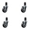 Service Caster 3.5'' Thermoplastic Rubber Wheel Swivel 1-5/8'' Expanding Stem Caster Set, 4PK SCC-EX20S3514-TPRB-158-4 - alternate 1